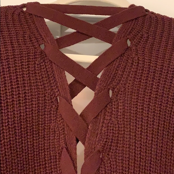 Poof Couture Sweaters - Cardigan - Burgundy Sweater